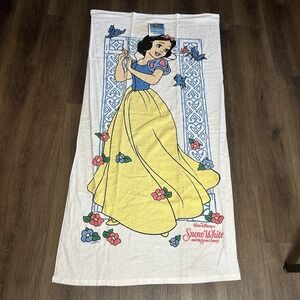 Vtg Franco Snow White Seven Dwarfs Beach Towel Disney Princess White 90s NEW